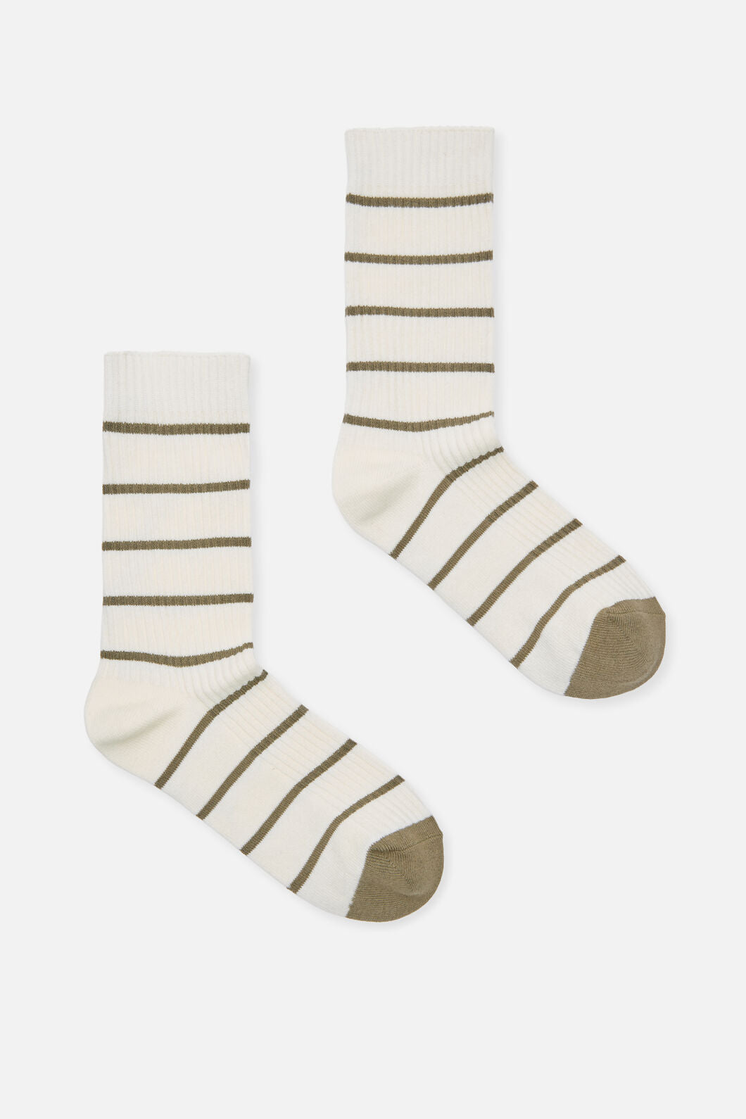 Princess Highway - Cream Striped Rib Sock - cream
