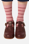 Princess Highway - Pink Striped Rib Sock - pink