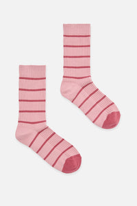 Princess Highway - Pink Striped Rib Sock - pink