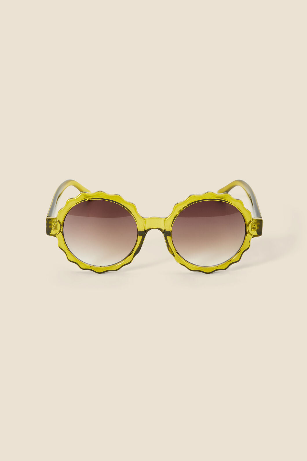 Princess Highway - Green Scallop Rim Sunglasses - green