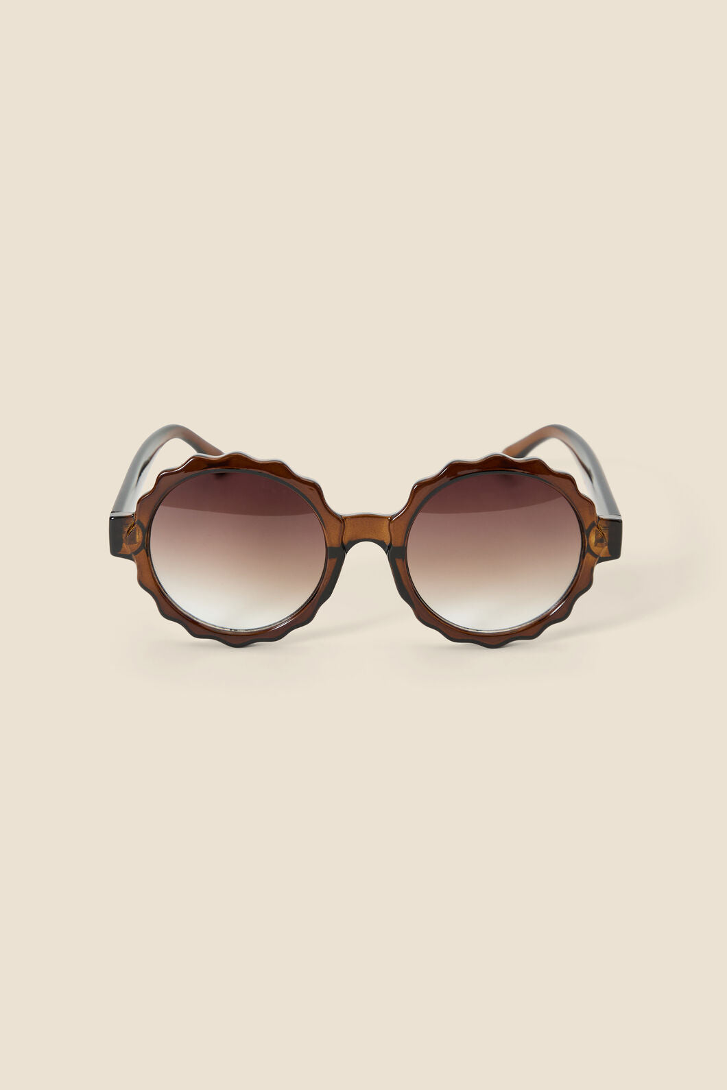 Princess Highway - Tan Scallop Rim Sunglasses - tan