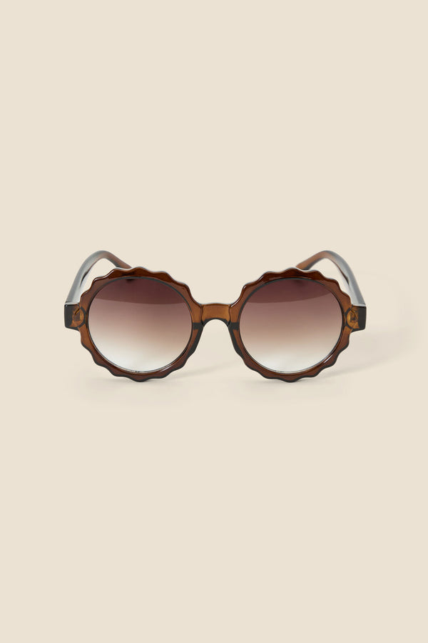 Princess Highway - Tan Scallop Rim Sunglasses - tan