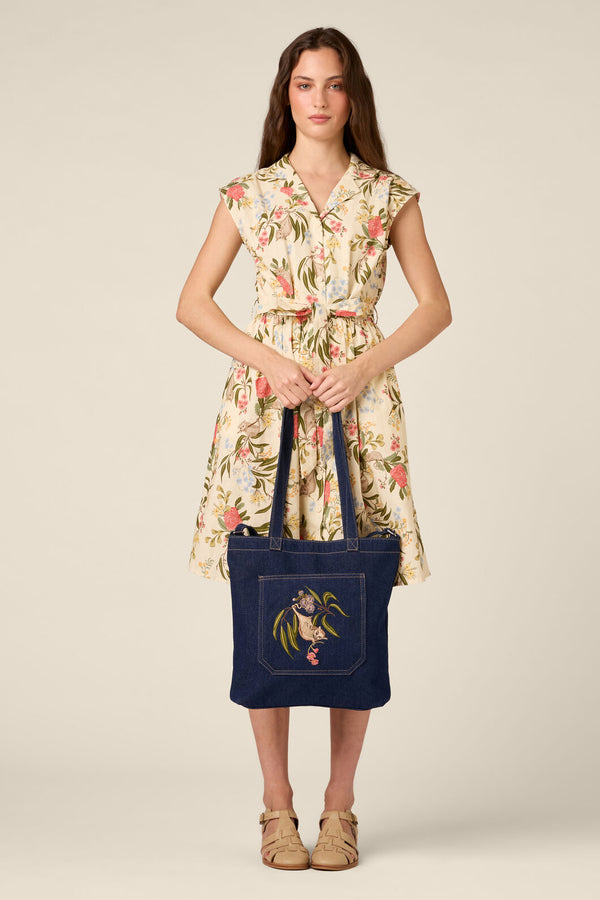 Princess Highway - Pygmy Possum Embroidered Bag - indigo