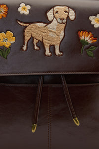 Princess Highway - Sweet Dog Embroidered Backpack - chocolate