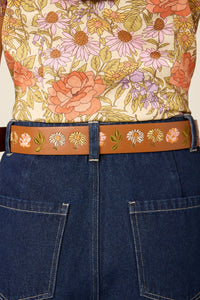 Princess Highway - Adelaide Floral Embroidered Belt - tan