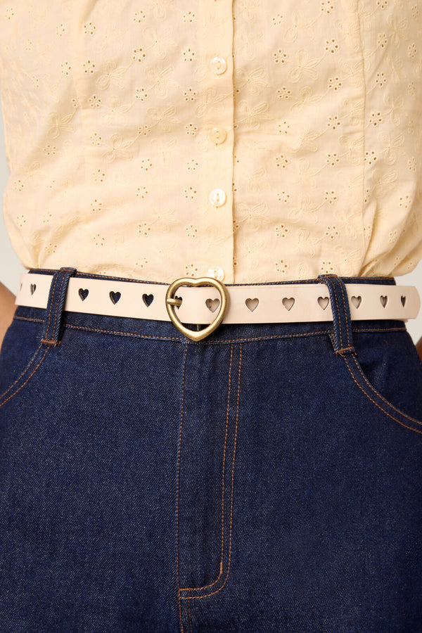 Princess Highway - Cream Heart To Heart Belt - cream