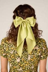 Princess Highway - Satin Bow Barrette Hair Clip - green
