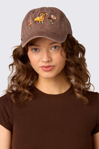 Princess Highway - Sweet Dog Embroidered Cap - chocolate