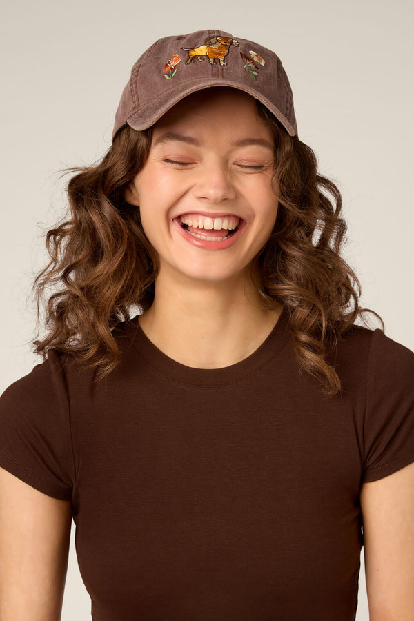 Princess Highway - Sweet Dog Embroidered Cap - chocolate