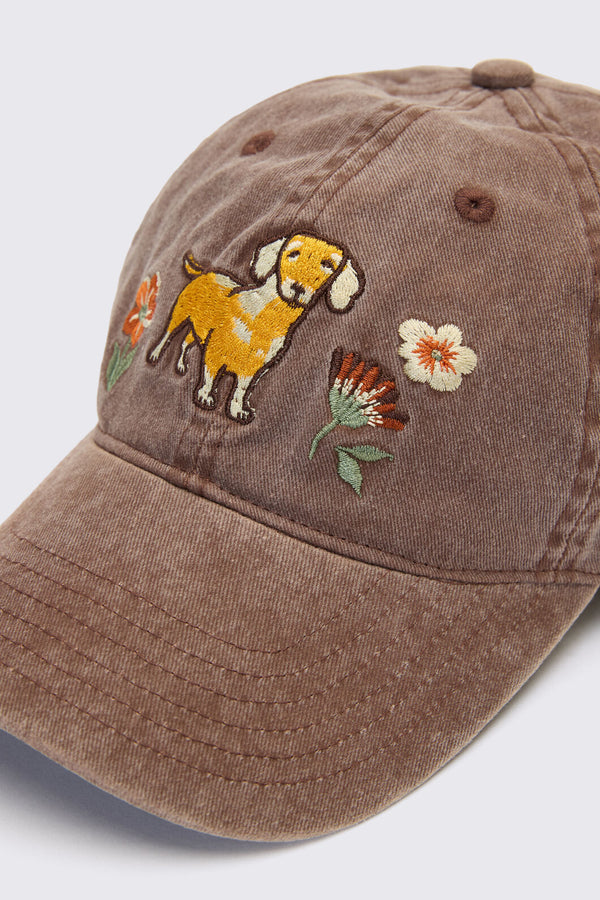 Princess Highway - Sweet Dog Embroidered Cap - chocolate