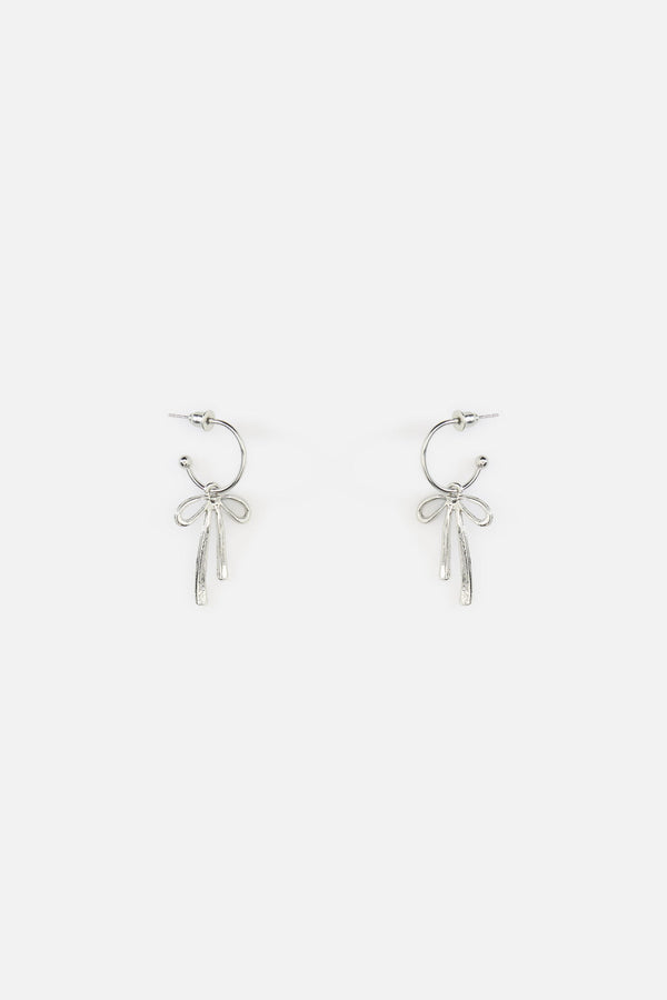 Princess Highway - Silver Bow Sleeper Earrings - silver