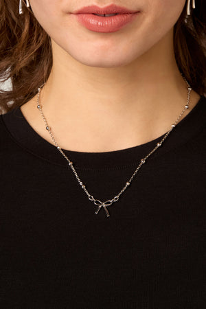 Princess Highway - Silver Bow Necklace - silver