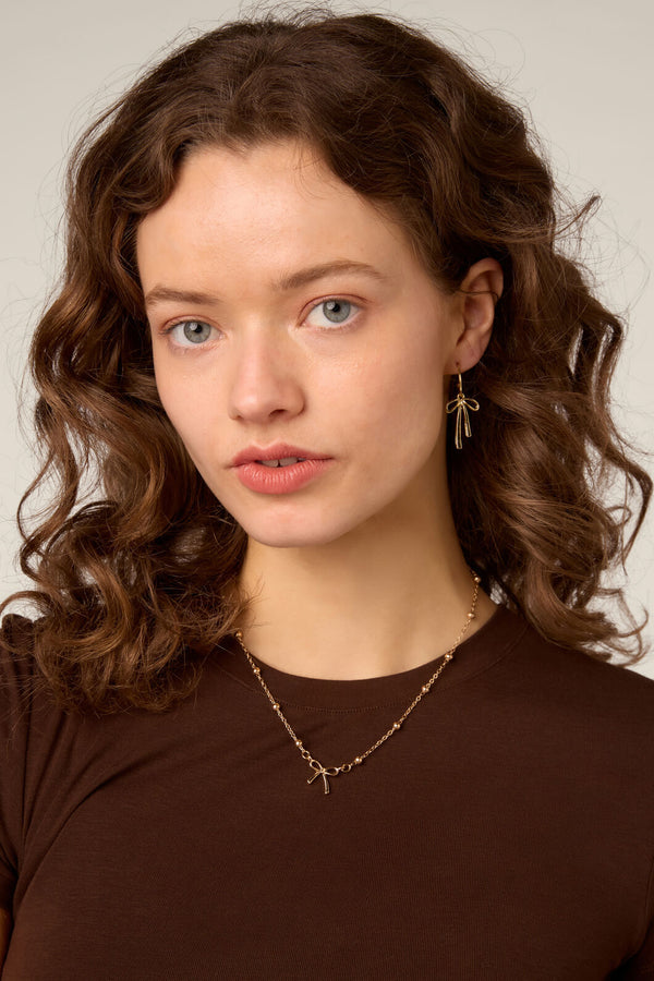 Princess Highway - Gold Bow Necklace - gold
