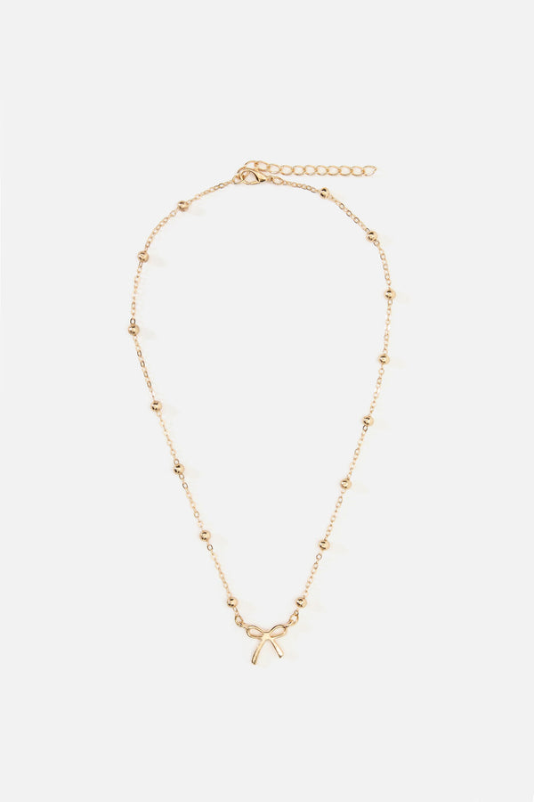 Princess Highway - Gold Bow Necklace - gold