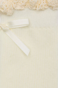 Princess Highway - Cream Bow Back Frill Socks - cream
