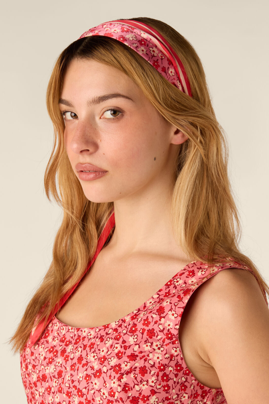 Princess Highway - Ditsy Floral Narrow Headscarf - pink