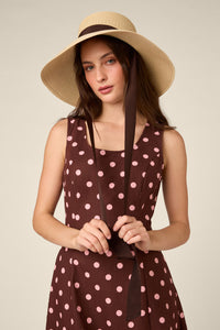 Princess Highway - Wide Brim Tie Straw Hat - natural