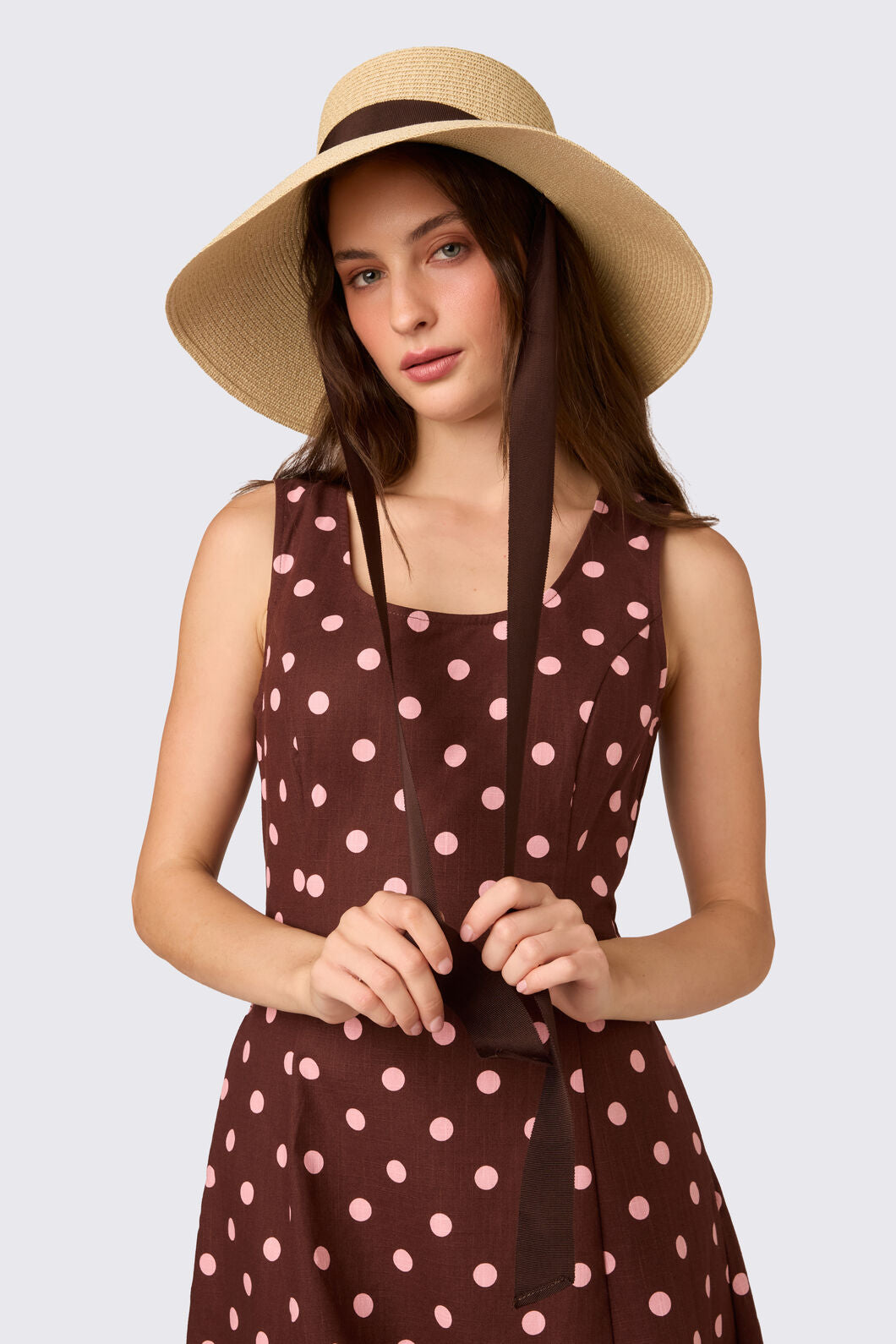 Princess Highway - Wide Brim Tie Straw Hat - natural