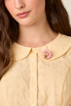 Princess Highway - Flower & Bee Brooch - pink