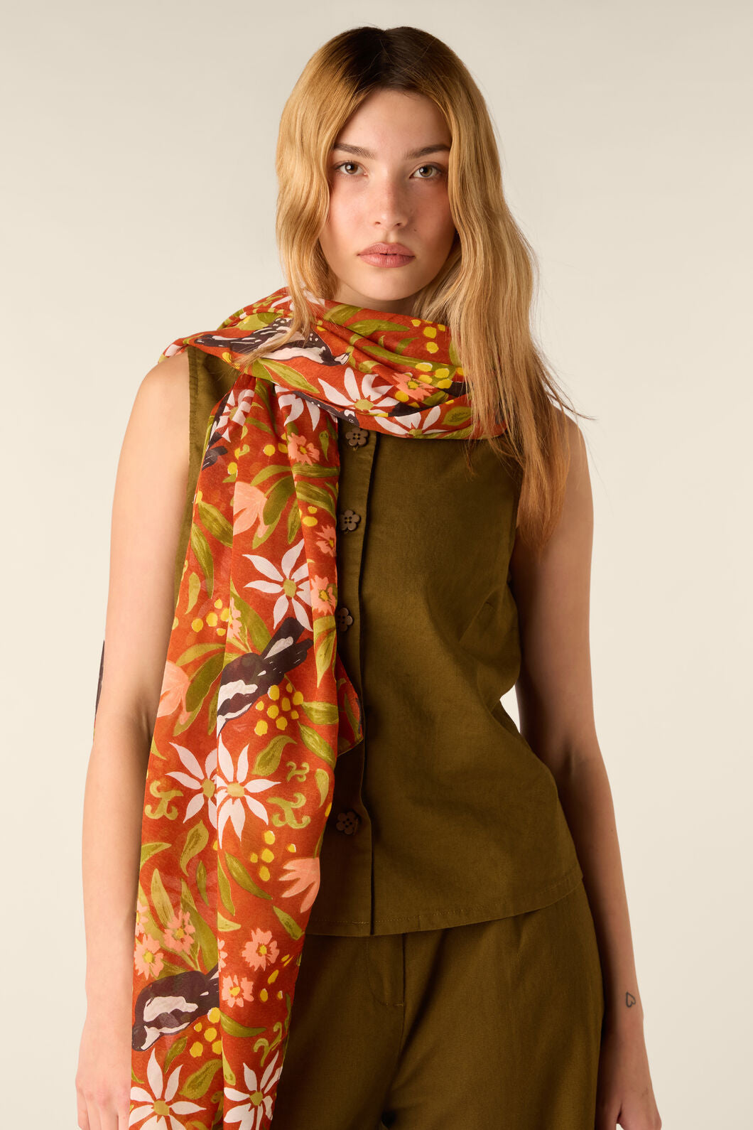 Princess Highway - Maggie Magpie Soft Scarf - rust