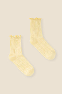 Princess Highway - Lemon Frill Top Sock - lemon