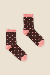 Princess Highway - Chocolate Polka Dot Sock - chocolate