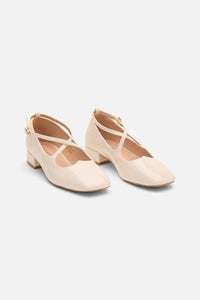 Princess Highway - Cream Patent Heart Heel - cream