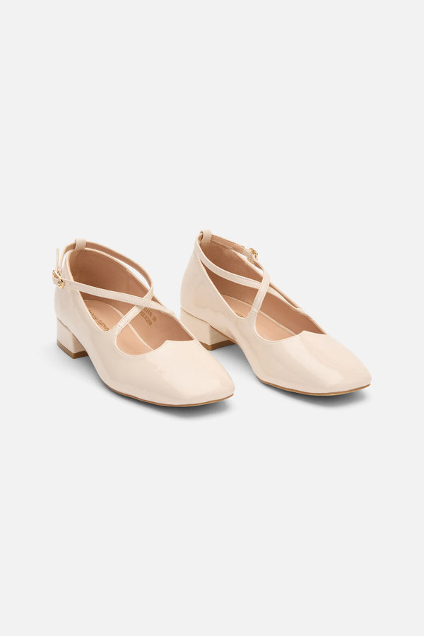 Princess Highway - Cream Patent Heart Heel - cream