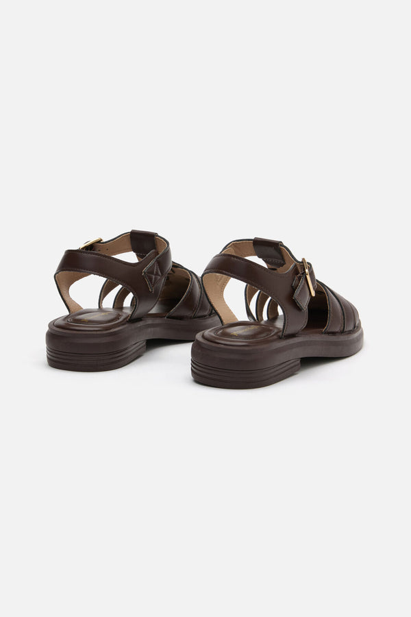 Princess Highway - Chocolate Wide Strap Sandal - chocolate