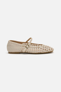 Princess Highway - Cream Weave Flat Shoe - cream
