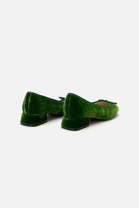 Princess Highway - Velvet Bow Slip On Shoe - green