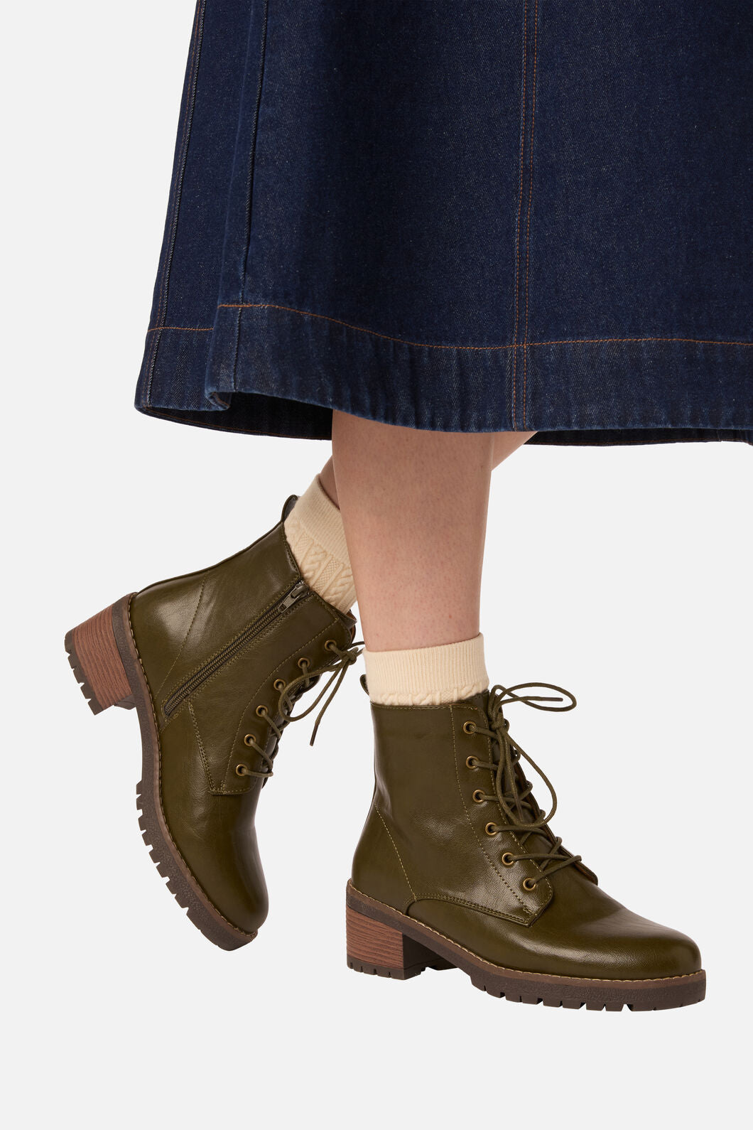 Princess Highway - Olive Lace Up Boot - olive