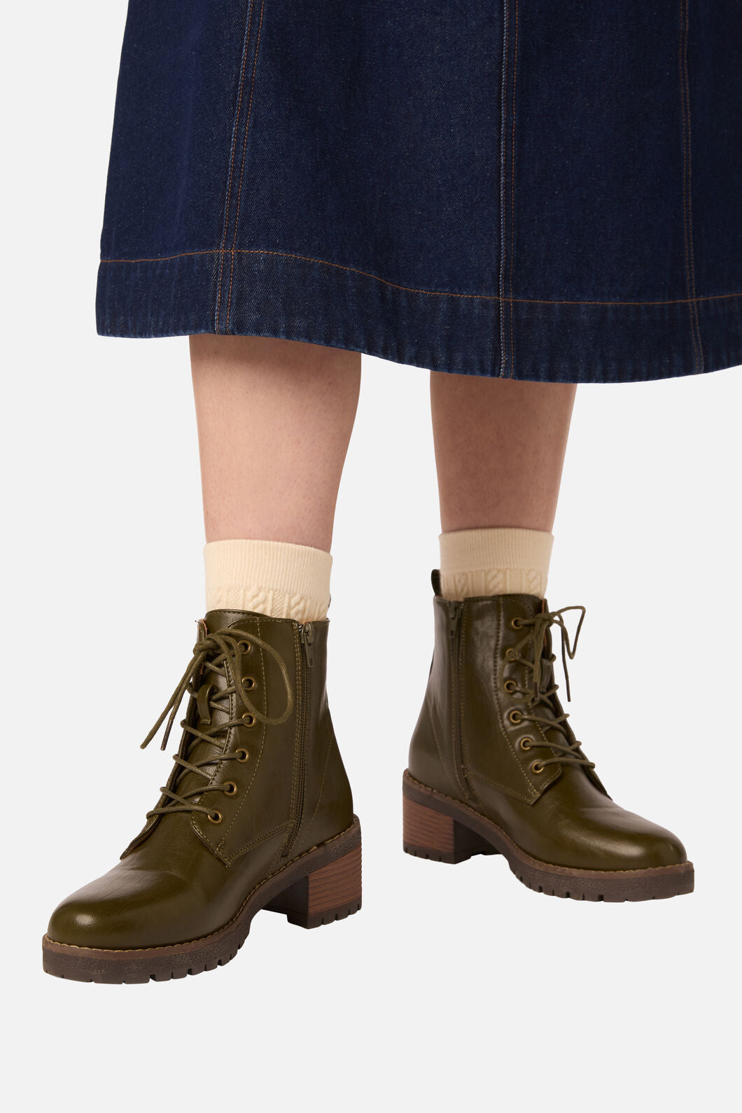 Princess Highway - Olive Lace Up Boot - olive