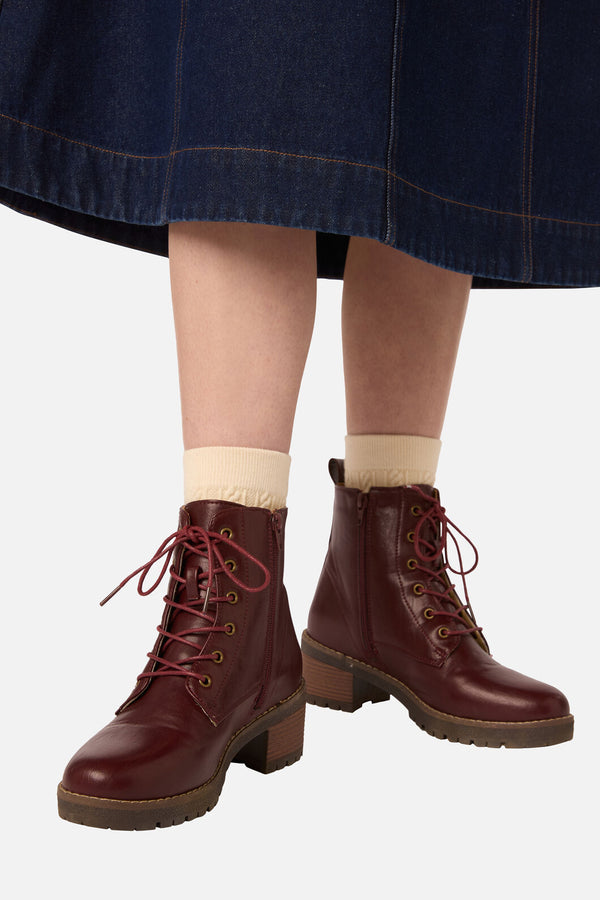 Princess Highway - Plum Lace Up Boot - plum