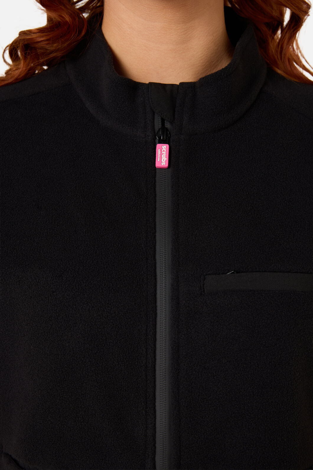 Princess Highway - Black Polar Fleece Scrub Vest - black