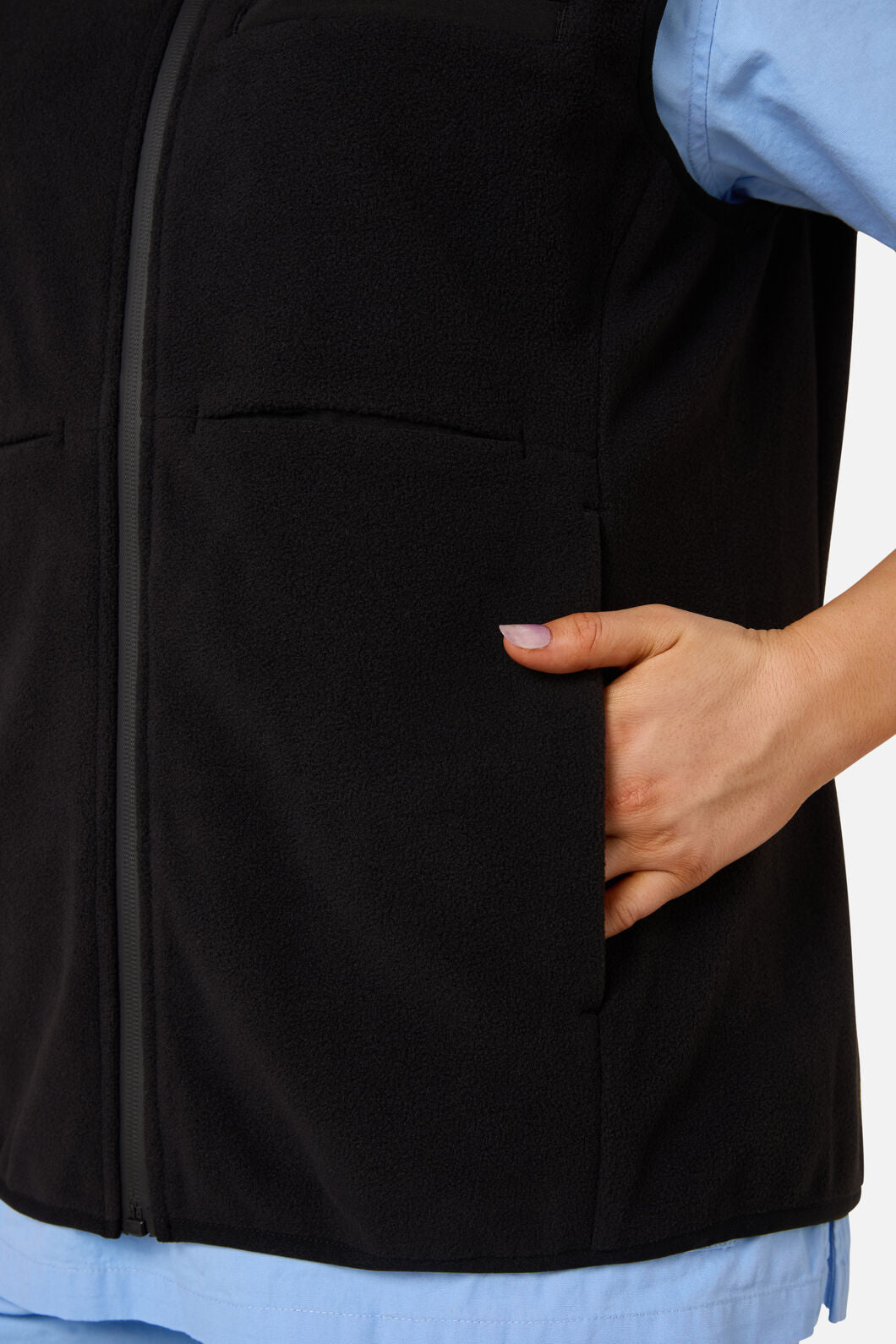 Princess Highway - Black Polar Fleece Scrub Vest - black