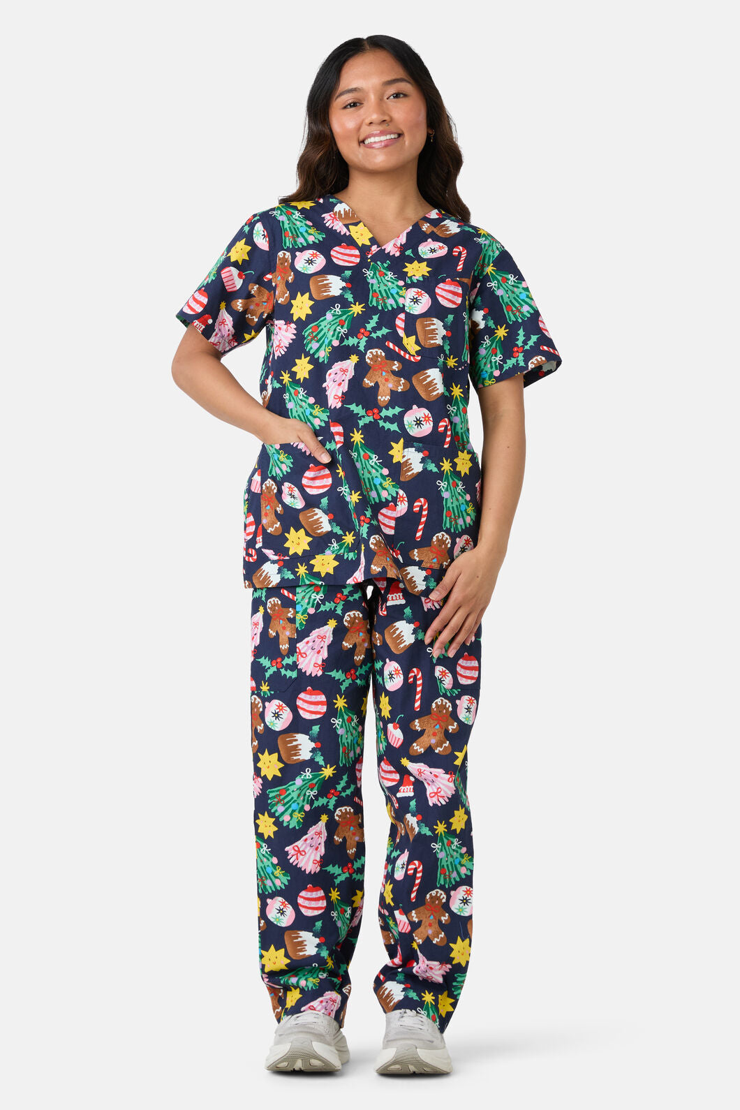 Princess Highway - Santa's Sweet Treats Scrub Set - blue