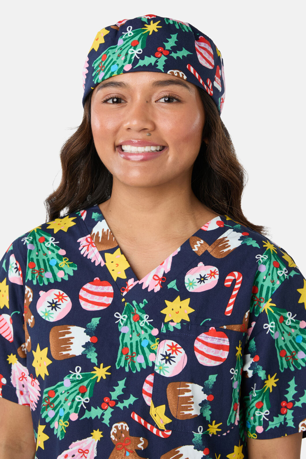 Princess Highway - Santa's Sweet Treats Scrub Hat - blue