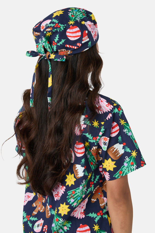 Princess Highway - Santa's Sweet Treats Scrub Hat - blue