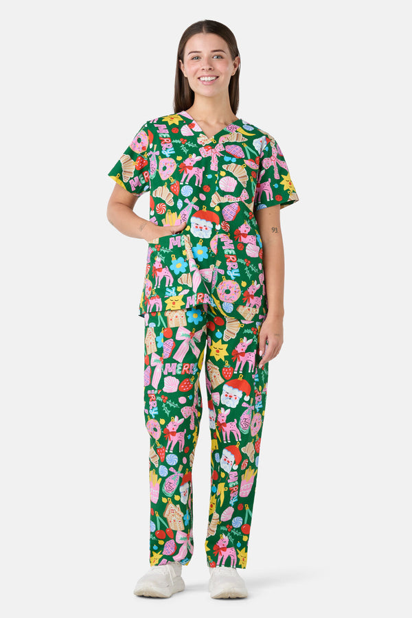 Princess Highway - Merry & Bright Scrub Set - green
