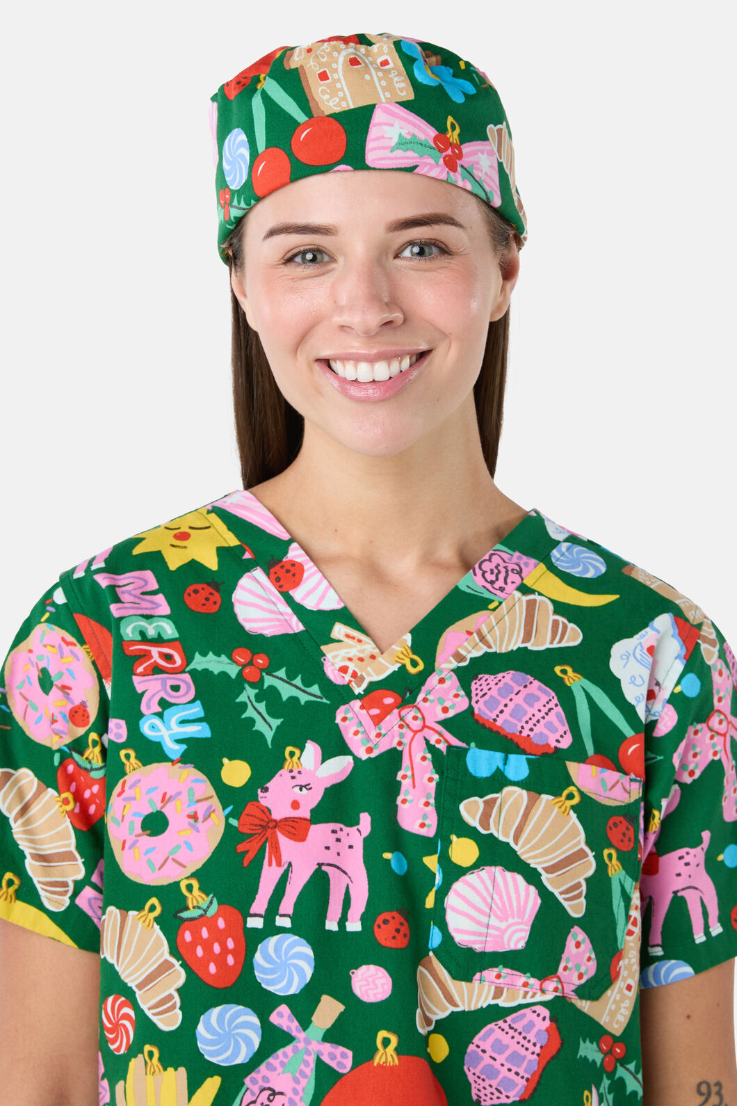 Princess Highway - Merry & Bright Scrub Hat - green