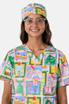 Princess Highway - Holiday Pups Scrub Hat - pink