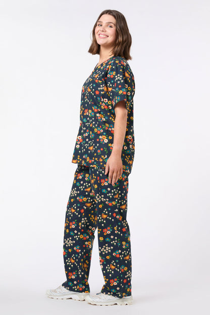 Princess Highway - Cute Chickens scrub set - navy
