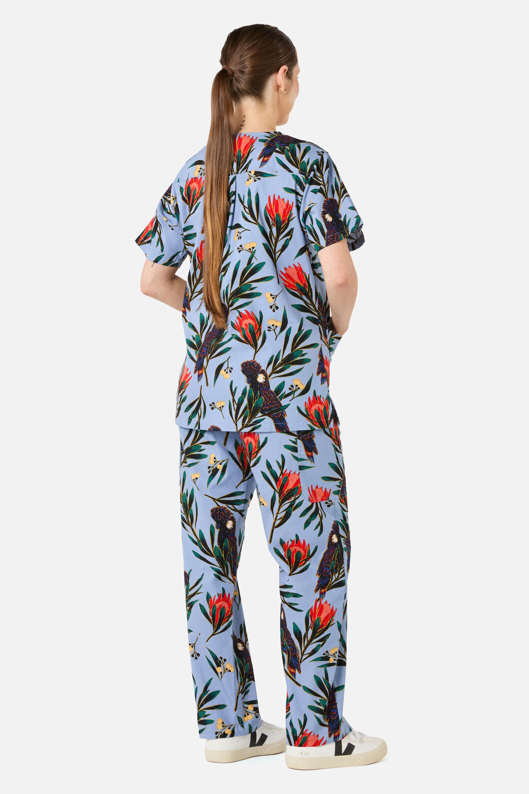 Princess Highway - Cockatoo & Protea scrub set - blue