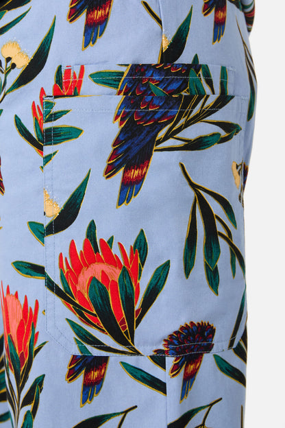 Princess Highway - Cockatoo & Protea scrub set - blue