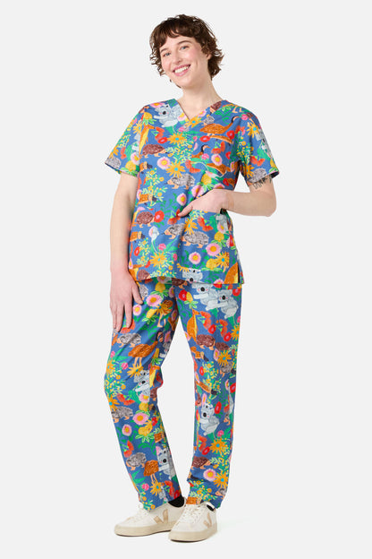 Princess Highway - Bush Tapestry scrub set - blue