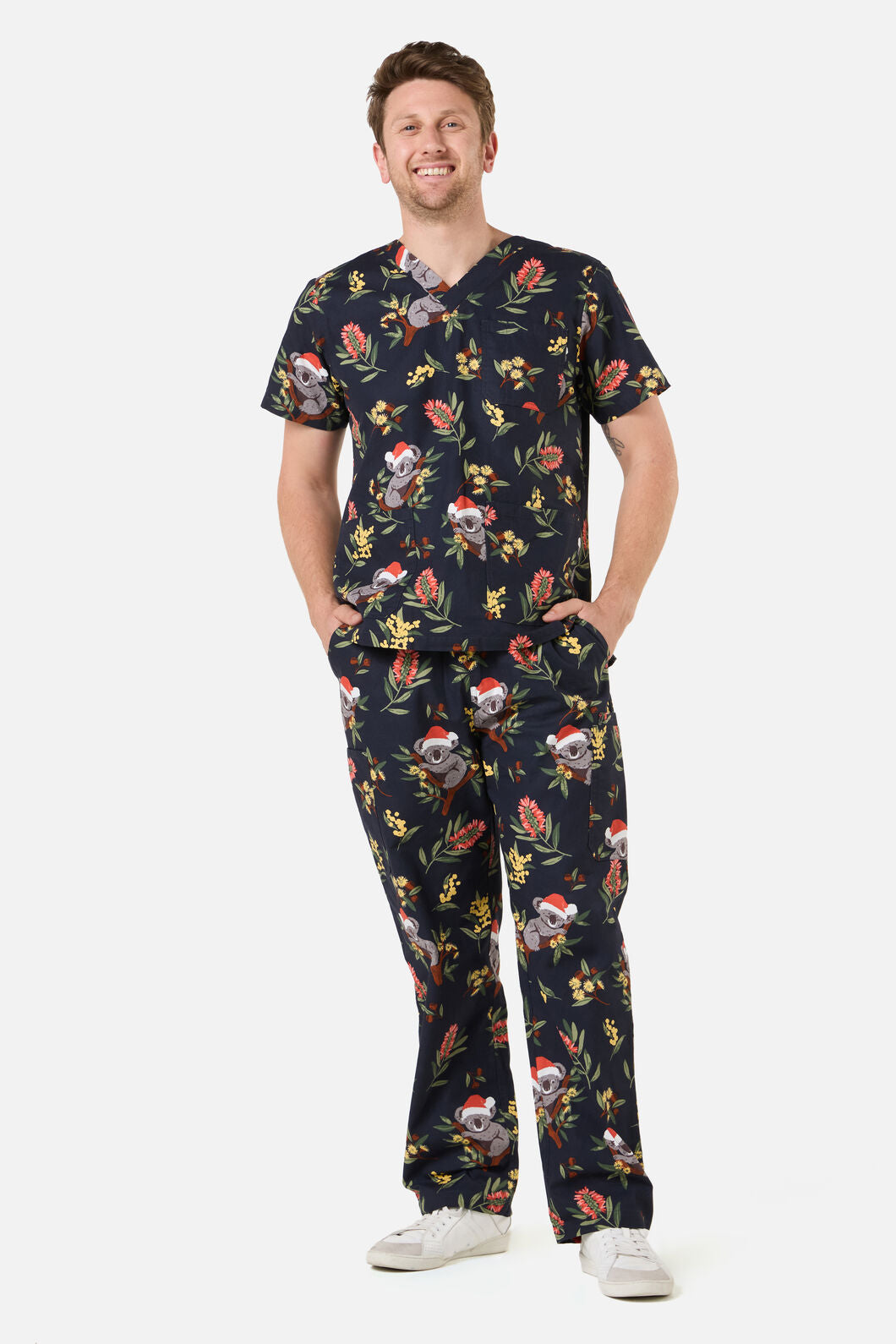 Princess Highway - CHRISTMAS KOALA NAVY SCRUB SET - navy