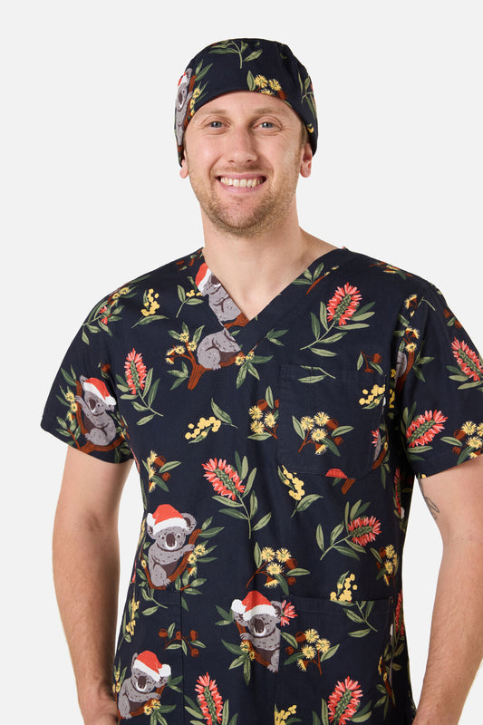 Princess Highway - CHRISTMAS KOALA NAVY SCRUB HAT - navy