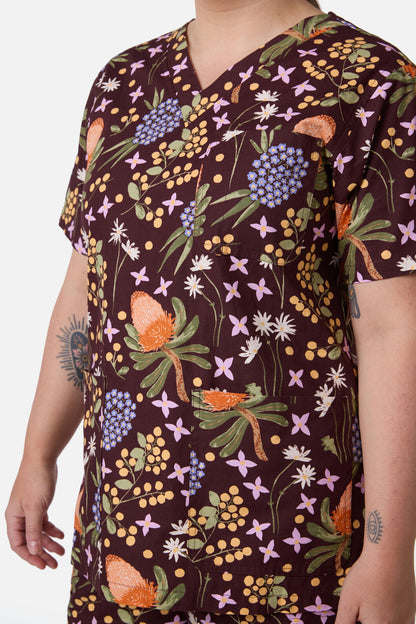 Princess Highway - BANKSIA BOUQUET SCRUB SET - chocolate