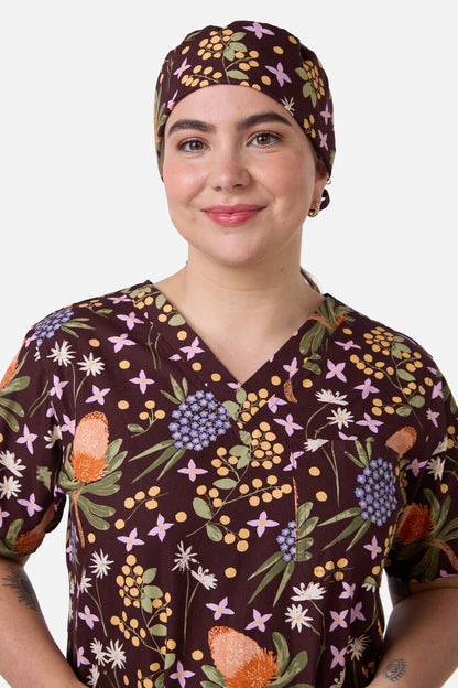 Princess Highway - BANKSIA BOUQUET SCRUB HAT - chocolate